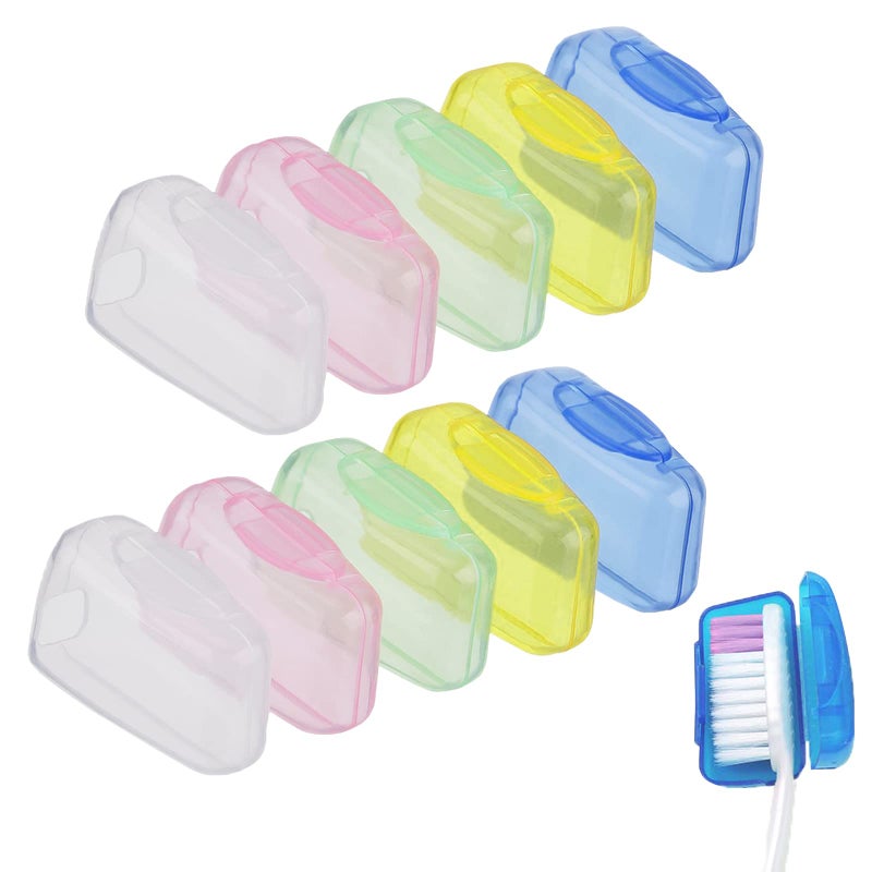 ILLUVA 10 Pieces Portable Toothbrush Head Covers, Travel Toothbrush Protector Cover - Image 1